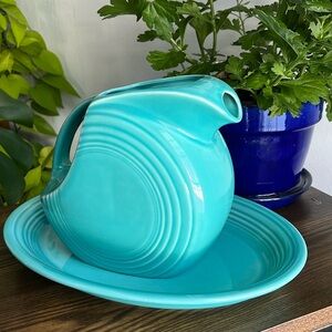 Fiestaware Turquoise Pitcher and Serving Platter